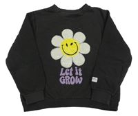 Tmavosivá mikina s kvetinou H&M