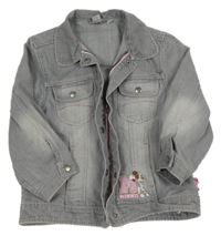 Sivá rifľová bunda s Minnií Disney