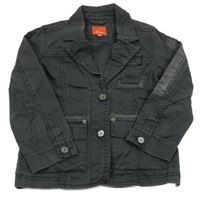 Tmavosivý plátenný blejzer s nápismi S. Oliver