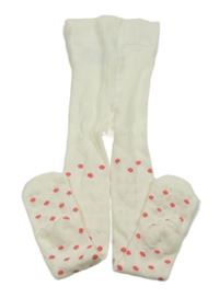 Bílé puntíkované protiskluzové punčocháče Lupilu 