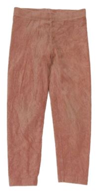 Ružové zamatové rebrované legíny George