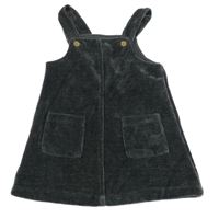 Sivé zamatové rebrované šaty George