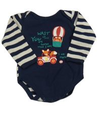 Tmavomodro-pruhované body so zvieratkami Hema