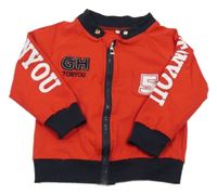 Červeno-čierna prepínaci mikina s nápismi