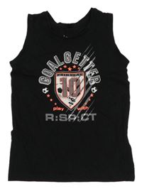 Černý tílko s číslem a nápisy Bonprix