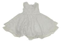 Bílé květované slavnostní šaty 