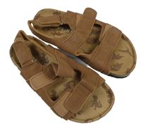 Nové - Béžové semišové sandály Primark vel. 32