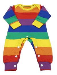 Barevný pruhovaný overal