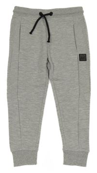 Šedé melírované tepláky s nášivkou F&F