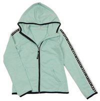 Svetlozelená melírovaná prepínaci športová mikina s kapucňou H&M