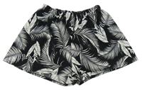 Černé lehké kraťasy s listy H&M