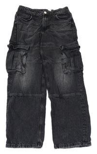 Tmavošedé loose fit rifle H&M