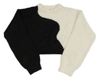 Smetanovo-čierny crop sveter H&M