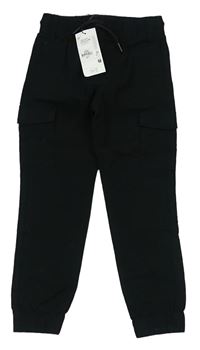 Černé cargo cuff plátěné kalhoty Denim Co.