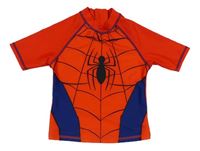 Červeno-tmavomodré UV tričko s pavoukem - Spiderman MARVEL