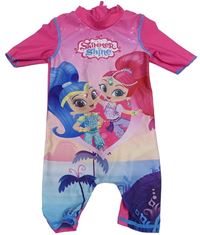 Ružovo-modro-tmavoružový UV overal so Shimmer Shine zn. nickelodeon