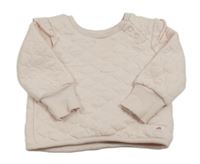 Světlepudrová prešívaná vyteplená mikina s volánikmi PRIMARK