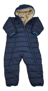 Nové - tmavomodrá šušťáková zimná kombinéza s kapucňou Lily & Dan