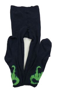 Tmavomodré pančuchy s dinosaurami YIGGA