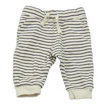 Bielo-čierne pruhované teplákové tepláky M&S