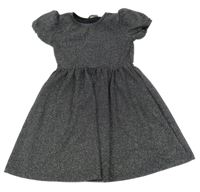 Černo-stříbrné melírované slavnostní šaty George