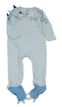 Nové - světlemodro-modrý overal s dinosaurem Bluezoo