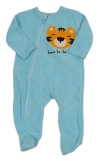 Svetlomodrý fleecový overal s tigrom St. Bernard