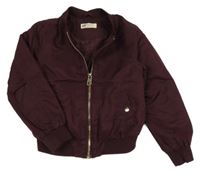 Tmavovínový šusťákový zateplený crop bomber H&M
