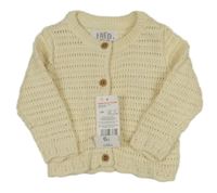 Nové - smotanový ažurový prepínaci sveter F&F