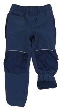 Tmavomodré šusťákové outdoorové thermo kalhoty crane