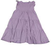 Fialové šaty s volánikmi Arshiner