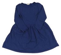 Tmavomodré bodkovaná é šaty H&M