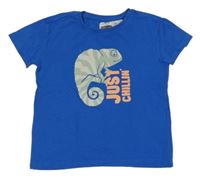 Cobaltovoě modré tričko s chameleonem Lily & Dan