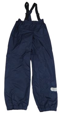 Tmavomodré šušťákové nepromokavé podšité nohavice s trakami alive