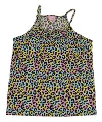 Ružovo-světlemodro-žlto-čierny vzorovaný top Kiki&Koko