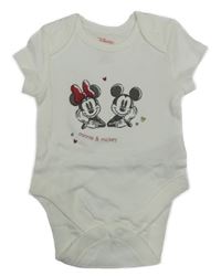 Biele body s Minnie a Mickey PRIMARK
