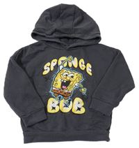 Tmavosivá mikina so SpongeBobem a kapucňou PRIMARK