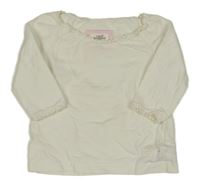 Smotanové tričko s volánikmi H&M