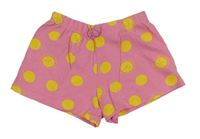 Ružové bavlnené kraťasy so sluníčky a bodkami Mothercare