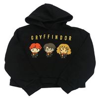 Černá crop mikina s potiskem a kapucí - Harry Potter Primark