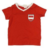 Červené tričko s vlajkou - Österreich H&M