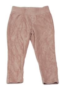 Starorůžové žebrované sametové tregíny Nutmeg