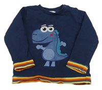 Tmavomodrá mikina s dinosaurom M&Co.