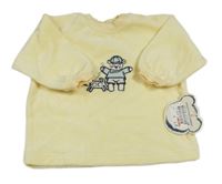 Nové - Žltá zamatová mikina s medvěďom a psem Kanz