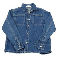 Modrá rifľová košeľová bunda H&M