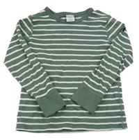 Kaki-biele pruhované tričko Polarn O. Pyret