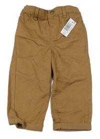 Nové - Hnědé plátěné kalhoty F&F