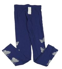 Nové - Tmavomodré legíny s motýly M&Co.