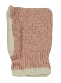 Růžovo-smetanová pletená kukla s oušky Topomini