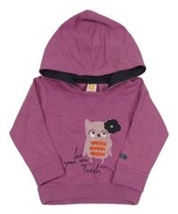 Fuchsiová mikina so sovou a kapucňou